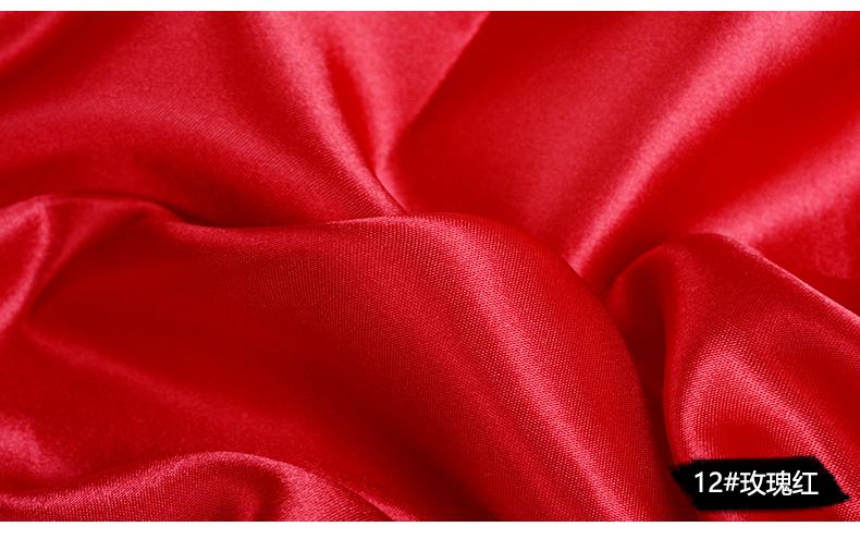 缎面色丁绸子礼盒内衬里布丝绸布大红布布头绸布 玫瑰红(1米价)【图片